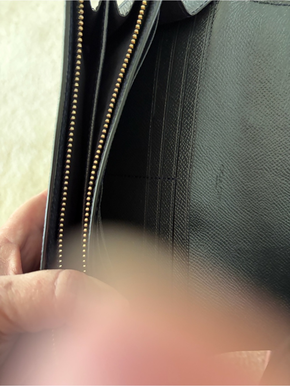 Coach Black Pebbled Leather Continental Wallet with Gold Logo - Picture 5 of 6